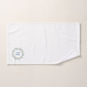 Pastellblauer Blumenkreath Custom Monogram Badhandtuch Set (Handtuch)