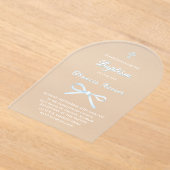 Pastellblauer Bogen Taufe Acryleinladungen (Ablage )