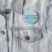 Pastellblauer Floral Monogramm Button (Beispiel)