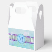 Pastellblauer Floral Monogramm Geschenkschachtel (Geöffnet)