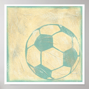 Pastellblauer Fußball von Chariklia Zarris Poster