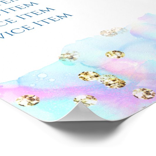 Pastellblauer Glitzer Poster (Ecke)