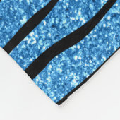 Pastellblauer Glitzer Zebrastreifen Fleecedecke (Ecke)