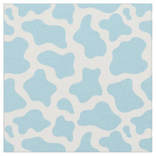 Pastellblauer Kuhdruck Kawaii Stoff