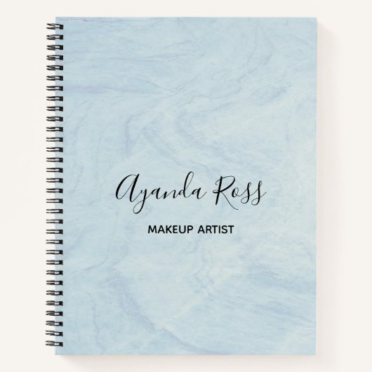 Pastellblauer Marmor Notizblock (Vorderseite)