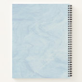 Pastellblauer Marmor Notizblock (Rückseite)