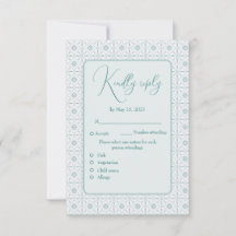 Pastellblauer Muster Hochzeitskarte