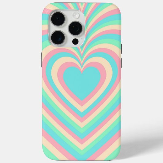 Pastellblauer Regenbogen Hypnotische Herz-Liebe Mu Case-Mate iPhone Hülle (Rückseite)