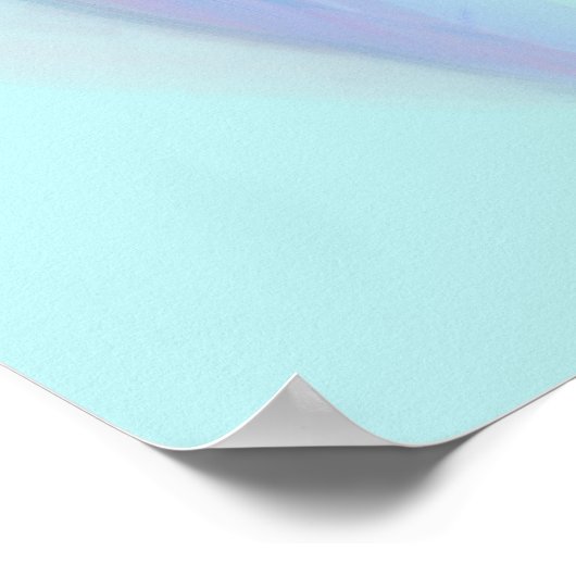 Pastellblauer Rosa Abstrakte Featherings Poster (Ecke)