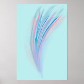 Pastellblauer Rosa Abstrakte Featherings Poster (Vorne)