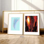 Pastellblauer Rosa Abstrakte Featherings Poster