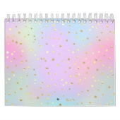 Pastellblauer Rosa Lila Goldene Punkte Kalender (Titelbild)