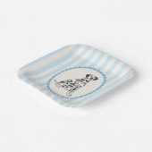 Pastellblauer Streifen und Dalmatiner Pappteller (Gewinkelt)