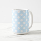 Pastellblauer und weiße Polka-Punkte Kaffeetasse (VorderseiteRechts)
