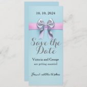 Pastellblaues Design mit Bogen Einladung (Vorne/Hinten)