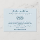 Pastellblaues Leaf und blumenmonogramm Hochzeit Begleitkarte (Vorderseite)