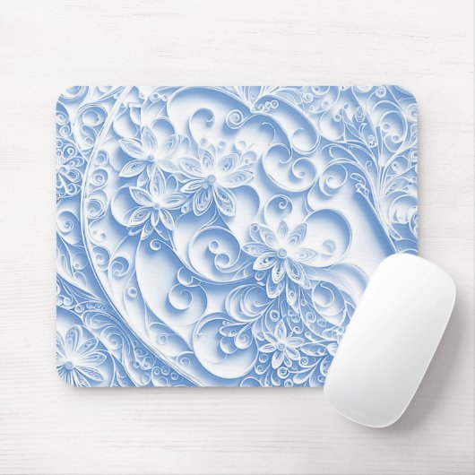 Pastellblaues Papier - Quillmuster Mousepad (Mit Mouse)