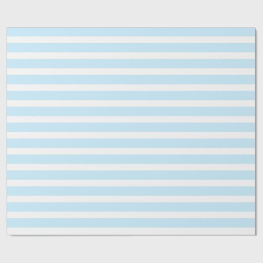 Pastellblaues und Weiß Stripes Packpapier (Flach)