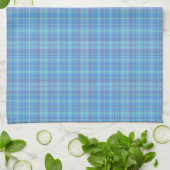Pastellblaukariertes Muster Geschirrtuch (Gefaltet)