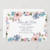 Pastellblaurosa Lila Hochzeit Sichern Sie das Datu Save The Date (Vorne/Hinten)