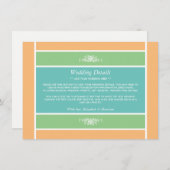 Pastellblock - Tropische Farben - Hochzeitsdetails Begleitkarte (Vorne/Hinten)