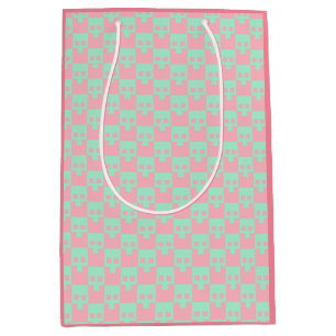 Pastellblöcke in Rosa und Minze Mittlere Geschenktüte