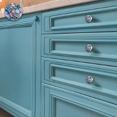 Pastellblume - Pfirsich, Blau und Rosa Blume Keramikknauf