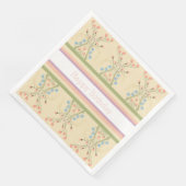Pastellblume und Streifen Serviette (Ecke)