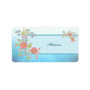 pastellblumen Adressaufkleber
