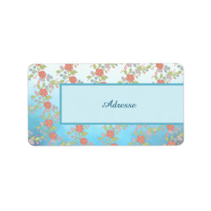 Pastellblumen Adressaufkleber