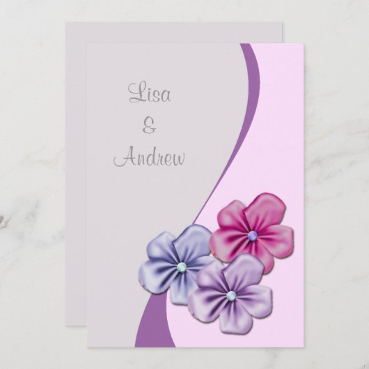 PastellBlumen, die Einladung Wedding sind (Vorne/Hinten)