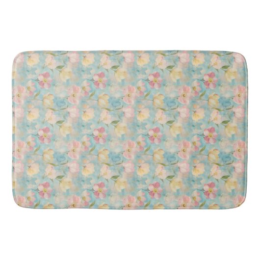 Pastellblumen. Gartenschönheit. Badematte (Vorderseite)