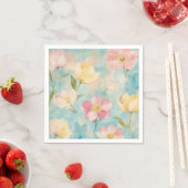Pastellblumen. Gartenschönheit. Serviette (Beispiel)