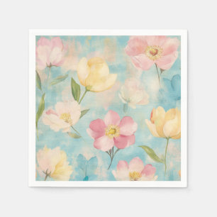 Pastellblumen. Gartenschönheit.  Serviette
