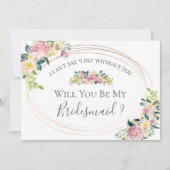 Pastellblumen-Oval-Rahmen werden Sie meine Bridesm Einladung (Vorderseite)