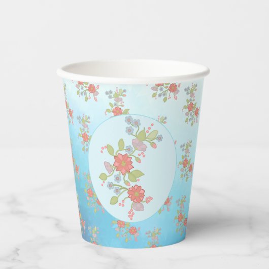 pastellblumen pappbecher (Vorderseite)