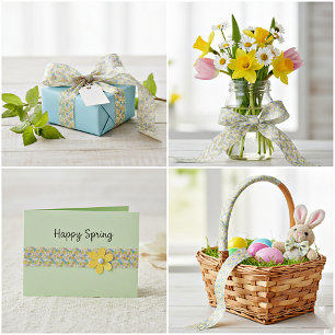 Pastellblumen Satinband