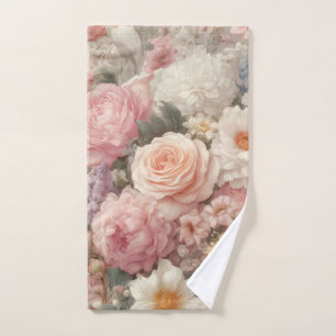 Pastellblumen Shabby Chic Rose Blumendesign Badhandtuch Set