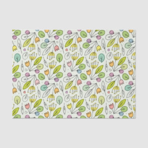 Pastellblumen- u. Blätter 2 Seidenpapier
