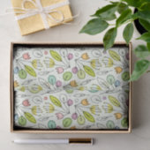 Pastellblumen- u. Blätter 2 Seidenpapier (Geschenk)