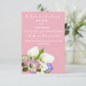 Pastellblumen und rosa Blumenstrauß Einladung (Stehend Vorderseite)