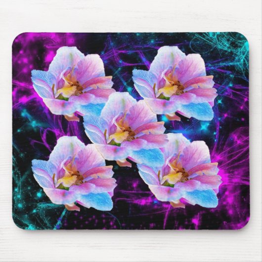 PastellBlumen und Sterne Mousepad (Vorne)
