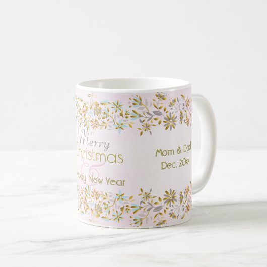 PastellBlumen-Weihnachtskaffee-Tasse Kaffeetasse (VorderseiteRechts)
