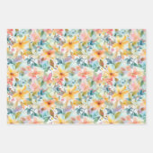 PASTELLBLUMEN-WRAPP-PAPIERBOGEN GESCHENKPAPIER SET (Vorderseite 3)