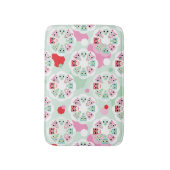 PastellBlumeneulen-Hintergrundmuster Badematte (Vorderseite Vertikal)