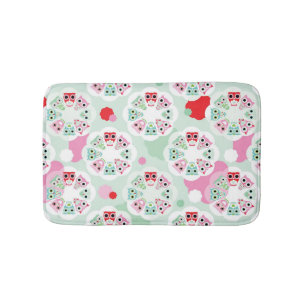 PastellBlumeneulen-Hintergrundmuster Badematte