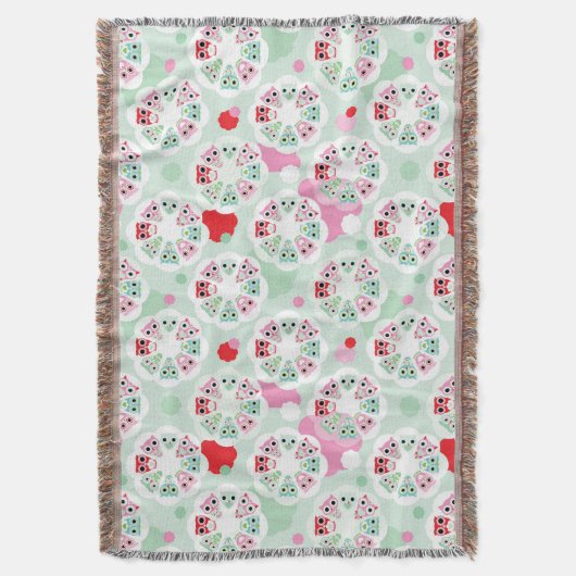 PastellBlumeneulen-Hintergrundmuster Decke (Vorderseite Vertikal)