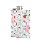 PastellBlumeneulen-Hintergrundmuster Flachmann (Links)