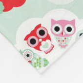 PastellBlumeneulen-Hintergrundmuster Fleecedecke (Ecke)