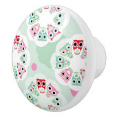 PastellBlumeneulen-Hintergrundmuster Keramikknauf (Rechts)